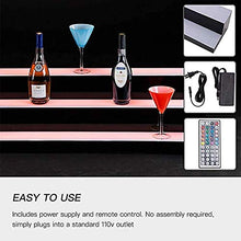 LOISK 3 Tiers Scaffale Portabottiglie LED Illuminato Bottiglia del Liquore Display Portabottiglie con Telecomando a 44 Tasti per Bar Ristoranti Case,800mm*330mm*210mm