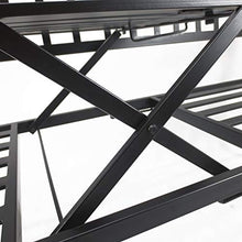 Outsunny Panchina da Giardino 2 Persone con Tavolino Estensibile Metallo 160 x 53 x 95 cm Nero