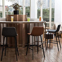 Sedie Da Bar Colazione Sala Da Pranzo Sgabelli Da Bar Cucina Isola Sgabelli Da Bar Con Poggiapiedi Moda Nordica Sedia Da Pranzo Per La Casa Decorazione Della Casa In Pelle-Nero_65 Cm