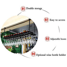 Wine Rack, Wine Rack Bar Butler Wine Dispenser Capovolto pensile orientabile Altezza bicchieri di vino di asciugatura del supporto della cremagliera della bottiglia dell'organizzatore e Calici di imma