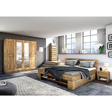 Letto per futon Sara, 180 x 200 cm, con 4 cassetti, in legno di rovere massello oliato
