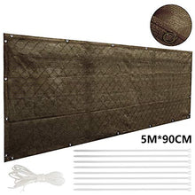Telo Frangivista Balcone 90x500 cm Antivento AntiUV Impermeabile Copertura Balcone Privacy Schermo Protettivo per Balcone Montato con Occhielli e Fascette (Caffe)