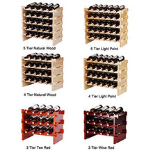YQJ Portabottiglie in legno impilabile per bottiglie di vino autoportante, facile installazione, per cucina, bar, cantina, ripostiglio, marrone, 1 ripiano 5 slot