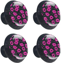 Sexy Lady Rosy Lips Grigio Nero Camo Pomelli per Porta Set di 4 Pomelli per Mobili Manopole per Cassetti Cucina Armadio Vetro