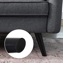 VASAGLE Divano a 2 Posti in Tessuto Simil Lino, Imbottitura Morbida per Piccolo Appartamento, Camera dei Bambini, Robusta Struttura in Legno, Montaggio Facile, 151 x 82 x 83 cm, Grigio Scuro