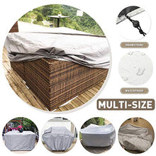 CH-GTJ Copertura Tavolo Esterno Giardino, Tessuto 420D Oxford Telo Copritavolo da Esterno Impermeabile Anti Vento Copertura Mobili da Giardin Copri Tavolo da Esterno,Argento,330x220x90cm
