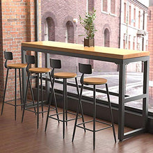 LULUVicky Seggiolone Sgabelli da Bar, Sedia da Bar in Legno Massello in Stile Industriale Semplice (Size:40 * 40 * 86CM; Color:Black)