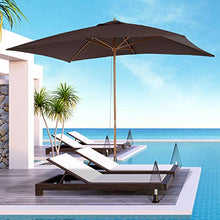 Outsunny Ombrellone Esterna da Giardino Spiaggia Parasole Impermeabile in Legno 2X 3X 2,5m Marrone