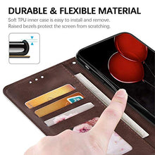 Cover Samsung Galaxy J6 Plus 2018 in Vera Pelle Portafoglio Custodia con[Slot per Schede][Funzione di Supporto],JAWSEU TPU Antiurto Ultra Sottile a Libro Flip Cover per Galaxy J6 Plus 2018(Marrone)