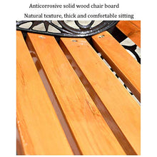 UWY Panchina da Giardino per terrazza, panchina da Giardino per Balcone con Schienale e braccioli, Struttura in ghisa e sedili in Legno massello anticorrosivo, Combinazione di Tavolo e Sedia per