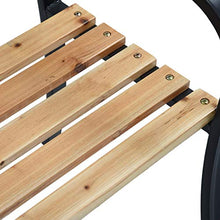 Pissente Panca da Giardino,in Legno massello+Acciaio Panchina da Giardino con Braccioli Curvati Elegante Robusta Classica Panca Arredi da Esterno Sedute,125 x 53 x 77 cm