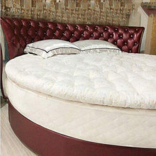 CDKET Materasso Tondo Materassino Pieghevole Traspirante Comodo coprimaterasso in Cotone Fodera per Cuscino Imbottita Ultra Morbida-Diameter:180cm(71inch) A