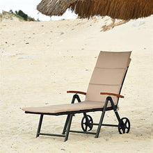 KJGHJ Sedia pieghevole per piscina all'aperto in alluminio rattan sedia reclinabile con ruote