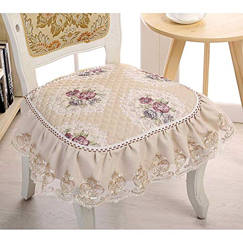 XHNXHN 6 Pezzi Cuscini per sedie da Pranzo con Volant in Pizzo, Cuscini per sedie da Pranzo Europei, Fodere per sedie, Decorazioni per la casa, Cuscini per sedili Trapuntati per Cucina, 43x46 cm (1