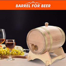 Zoternen - Barile di quercia per conservare liquidi, 5 l, fatto a mano, per whisky, con rubinetto (colore: naturale)