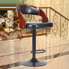 CYY Vintage Sgabelli da Bar con Schienale e Poggiapiedi-Regolabile in Altezza(0~8inch),Girevole a 360° Seduta Imbottita in Ecopelle,Cucina Bar Sedia con Base in Acciaio Cromato(Marrone)