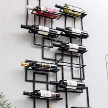 FFYN Portabottiglie da Vino a Parete da 108 cm, Organizer per portabottiglie da Vino in Ferro Metallico, può Contenere 10 Bottiglie, Nero