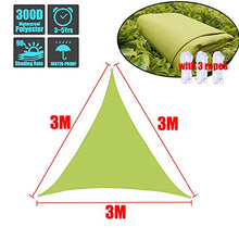 CH-GTJ Vela Ombreggiante, Vela Parasole Triangolare Tenda A Vela Impermeabile Protezione Antivento con Protezione UV 98% per Giardino Terrazza Campeggio Patio Party,Yellow Green,3x3x3m