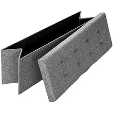 TecTake Pouf pieghevol Panca cassapanca Contenitore poggiapiedi 110x38x38 - Disponibile in Diversi Colori - (Grigio Chiaro | No. 402239)
