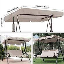 Mooyod - Set di 3 coperture per dondolo e dondolo per sedia a dondolo da giardino, impermeabile