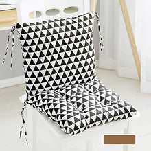 XHNXHN Cuscino per Sedile da Esterno per Interni Cuscino per Sedia con Schienale Traspirante Cuscino Morbido di Ricambio Cuscino per Sedile da Patio Profondo con Lacci-Nero 40x40 cm (16x16 Pollici)