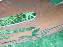 Zen Man - Parete frangivista da giardino, in metallo, effetto ruggine, B75H150 cm, 1 mm