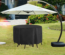 Dreamsbox Copertura Tavolo Rotondo da Giardino Telo Copri Tavolo Sedie Mobili Copertura Tavolo Esterno Copertura Mobili Esterno Resistente allo Strappo Impermeabile Telo Oxford - 200x94cm