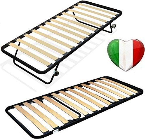DOLCI SOGNI Rete Letto Singolo 80x190, 100% Made in Italy, Rete a Doghe Letto Singolo Salvaspazio, Struttura Letto in Ferro Estraibile, Letto a Scomparsa con Rete Singola, Rotelline Incluse