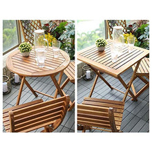 XZQ Tavolo Pieghevole Balcone in Legno Giardino Campeggio Esterno Portatile Tempo Libero Spuntino da caffè Prova di umidità Rotondi/Quadrati per Birra Tavoli (Color : Brown, Size : 600 * 600 * 720MM)