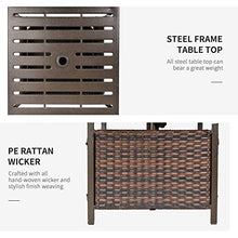 giordano shop Tavolino da Giardino 55,5x55,5x46 cm in Rattan e Acciaio Marrone