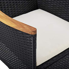 vidaXL 2X Sedie da Pranzo per Giardino con Cuscino Foderato e Braccioli Robuste Moderne Arredi Esterni Seggiole Poltroncine in Polyrattan Nero