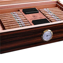 FxsD Cigar Box, Piano Dipinta Texture Trasparente Glass Window, Professionale Insect-Proof Melanzana, Legno di Cedro, Sigaro umidificatore, con igrometro e umidificatore ## (Color : A)