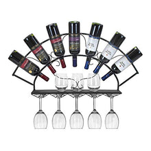 SBDLXY Portabottiglie da Parete per Cucina | 7 Mensola Portabottiglie Vino per Bar e Cucina | Ripiani in Metallo Ferro Bicchiere da Vino/Calice/calici, Nero/l Cantine Club