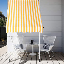 Cocoarm Tenda da Balcone Regolabile in Altezza Tenda da Sole Retrattile Impermeabile per Protezione Solare per Porta Finestra da Giardino all'aperto 3,5 x 1, m(Striscia Gialla + Bianca)