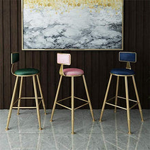 JXXDDQ - Sgabello da bar in stile moderno, moderno, moderno, moderno, moderno, con seduta e schienale in velluto rosa, finitura metallo/ferro (dimensioni: 75 cm)