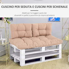 Outsunny Cuscineria per Pallet Set 3 Cuscini per Seduta e Schienale di Divani Panca con Bancali, Poliestere Beige