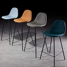 Sgabello da bar, con schienale Metallo Bracket Lounge Chair Bar Sgabello Casa Bella durevole Seggiolone Cucine Sgabelli da bar con poggiapiedi ed ergonomici sedili ( Color : Gray , Size : 75CM )