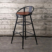 Lwieui Sgabello da Bar Sedia da Bar in Legno Casual Cafe Front Desk Sgabello Alto Retro Bar in Ferro battuto Sedia con Schienale Sedia 2 Cuscini Disponibili .Sgabelli da Bar
