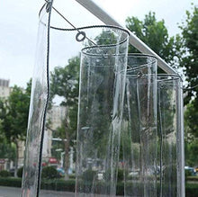 NIANXINN Telone Impermeabile in PVC Trasparente con Occhielli,Telone in Plastica Antipioggia Trasparente da 0,35mm,per Gazebo Esterno in Serra Telo di Copertura Protettivo,400g / M2 (2.4x5m/8x16.4ft)