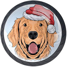 Natale Cane Babbo Natale Animale Pomelli per Porta Set di 4 Pomelli per Mobili Manopole per Cassetti Cucina Armadio Vetro