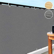 Frangivista Balcone 90x500cm Antivento Recinzione Privacy Giardino AntiUV Impermeabile Copertura Balcone Privacy Schermo Protettivo per Balcone Montato con Occhielli e Fascette (Grigio)