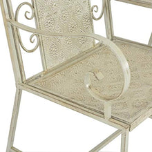 Cikonielf Panca da Giardino a 2 posti 161 x 58 x 90 cm Acciaio Bianco Panca da Giardino in Stile Vintage Panchina da Esterno Balcone Giardino