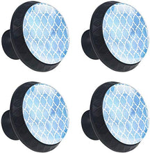 Mosaico geometrico blu Pomelli per Porta Set di 4 Pomelli per Mobili Manopole per Cassetti Cucina Armadio Vetro