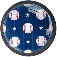 Sports Baseball Star Royal Blue Stripe Pomelli per Porta Set di 4 Pomelli per Mobili Manopole per Cassetti Cucina Armadio Vetro