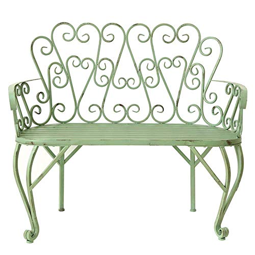 GaoF Panchina da Giardino per terrazza Panchina da Giardino Panchine per Il Tempo Libero, panchine in ghisa Resistenti alle intemperie e antiruggine, panchina da Cortile a 2 posti con Schienale e