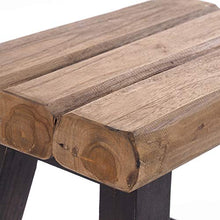 Rustic Design - Sgabello in Legno Riciclato, Stile Rustico, 41 x 42 x 24 cm (A x L x P), Pezzo Unico, nero e naturale