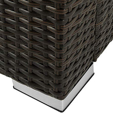 TecTake 800768 Pouf in Polyrattan, Confortevole Cuscino, Resistente alle Intemperie - Disponibile in Diversi Colori - (Marrone Mixed | No. 403404)