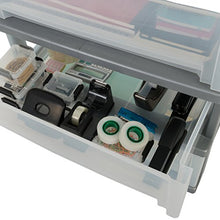 Iris Ohyama, torre di stoccaggio, organizzatore in plastica, 5 x 30L, ruote, resistente, ufficio, garage, camera da letto, capannone - Smart Wide Chest SWC-505 - Argento