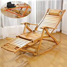 Iyom Sedia Zero Gravity, Chaise Longue, Sedia a Dondolo Pieghevole in Legno Balcone Sedia con Schienale Regolabile in bambù con poggiatesta e Massaggio ai Piedi Lettini Prendisole per Esterni Sedia