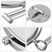 SODIAL(R) Cromo 8 pollicespecchiera a parete specchio cosmetico specchio cosmetico a doppia faccia specchio ingranditore 7X
